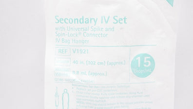 Braun V1921 Secondary IV Transfer Set 15 Drops/mL 40inch x 8.8mL 15Drops/mL
